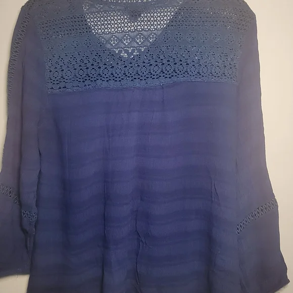 Women's Blue Top Size L - Picture 4 of 5